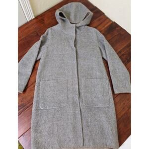 EILEEN FISHER Baby Alpaca Wool Blend Double Face Hooded Coat Women’s petite S